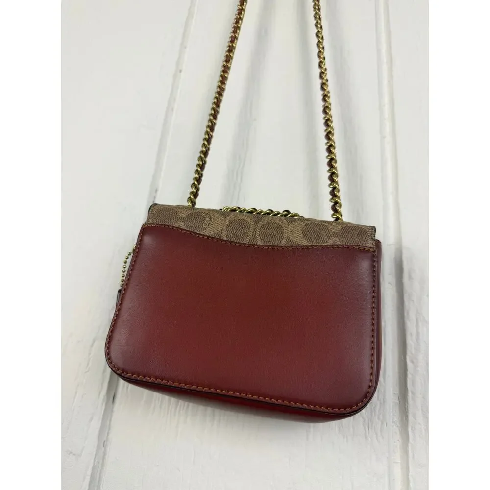 Coach Women's Coated Canvas Signature Madison Shoulder Bag - Tan Rust